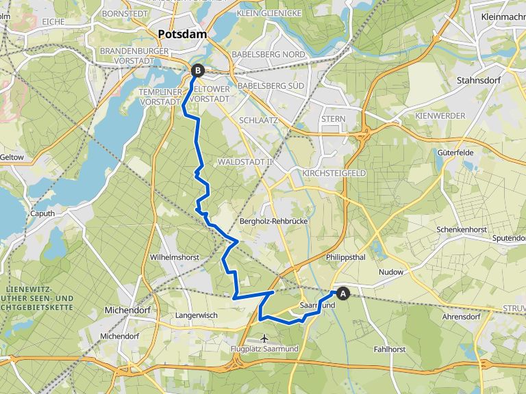 komoot-Gruppenwanderung von Saarmund über den Eichberg, am Teufelssee ...